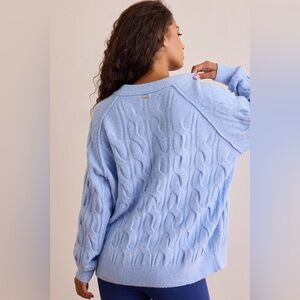 AS Revival Blue Daydream Oversized Cable Knit Sweater NWT size XS Altar’d State